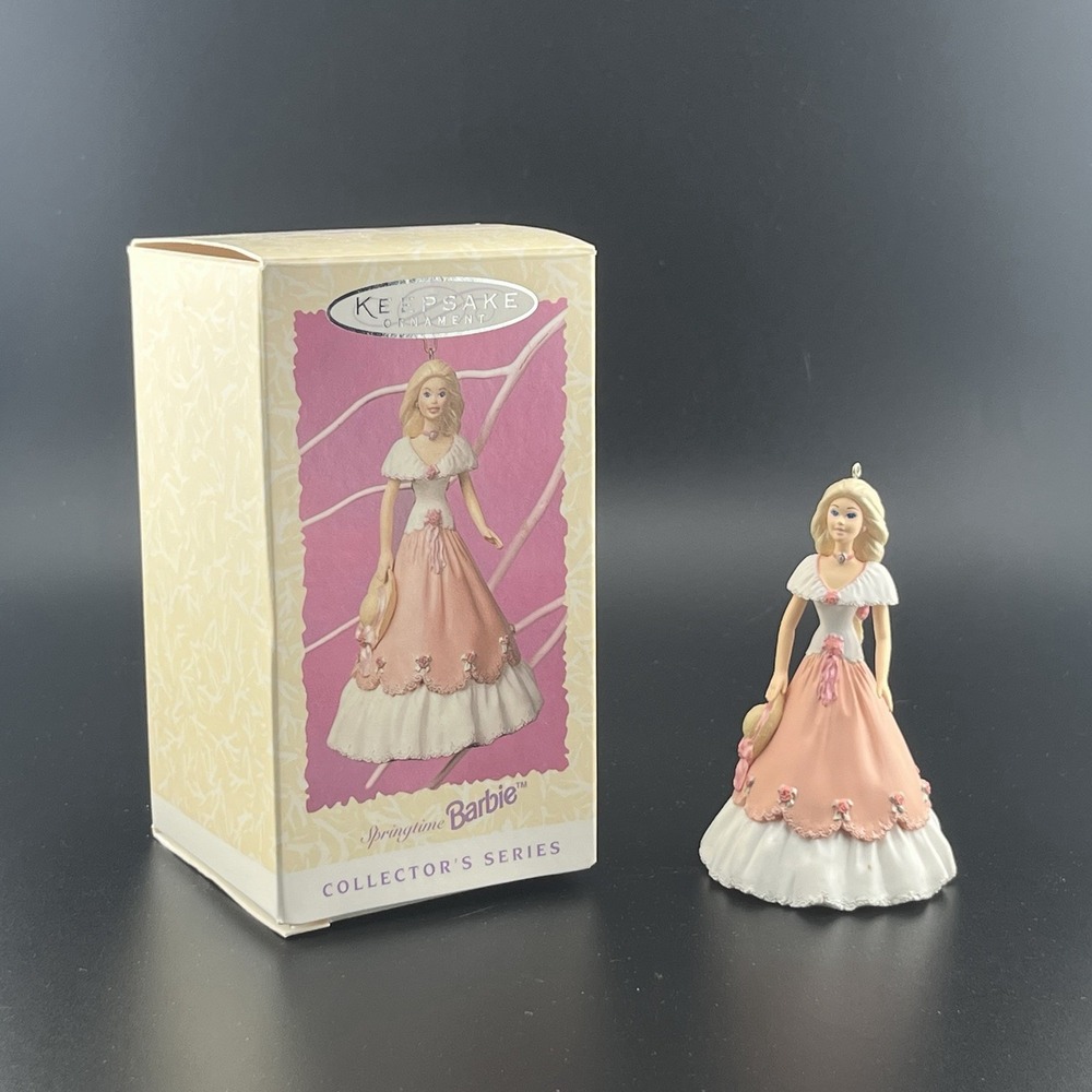 Hallmark Barbie Springtime Ornament 1997 Collector Series #3 Pink Dress QEO8642